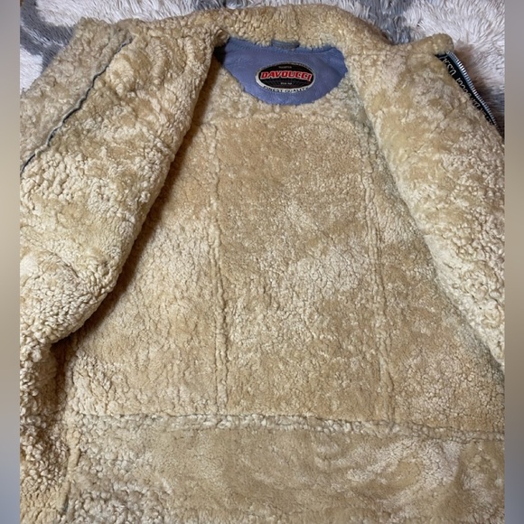Vintage Walter Davoucci Shearling Leather Blue  Jacket Winter Mens XL - Picture 11 of 14